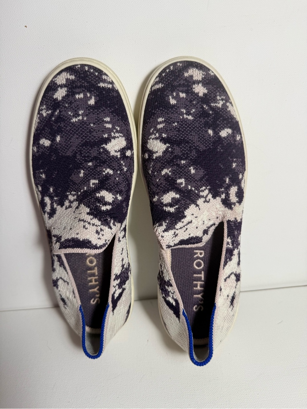 Rothy's Purple Ocean Iris Knit Slip-On Sneakers Womens Sz 7.5 EUC